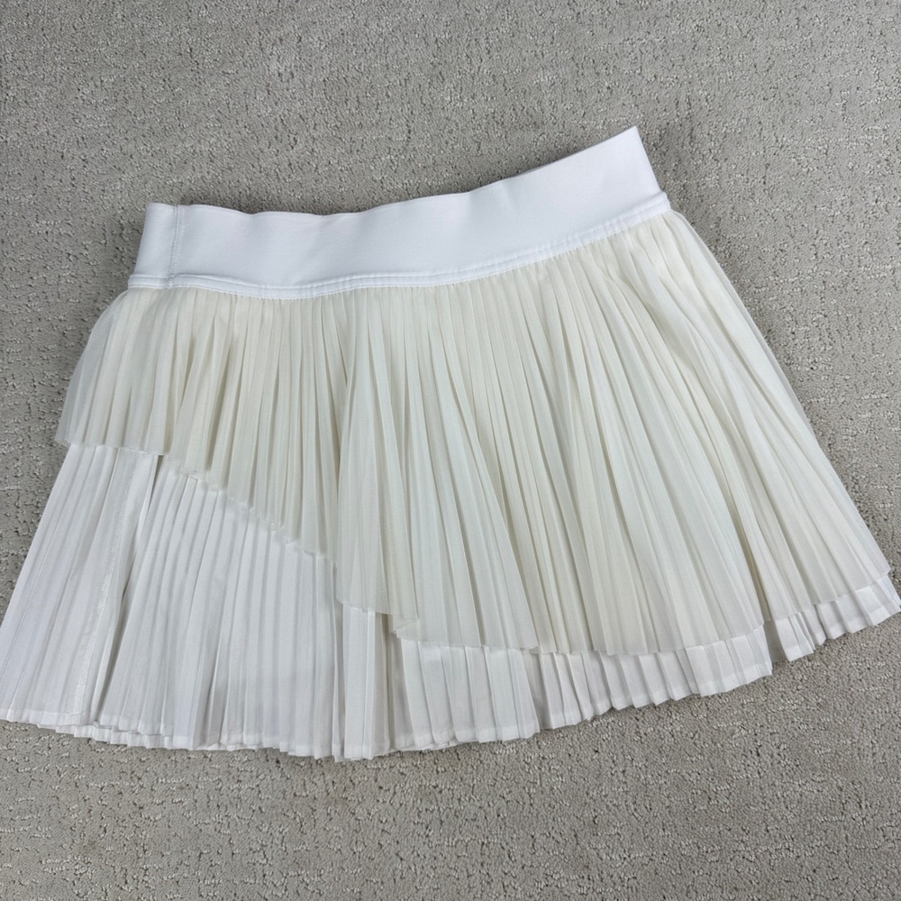 Lululemon Tiered Pleats High-Rise Tennis Skirt Women 8 White W8AIOS Skort
